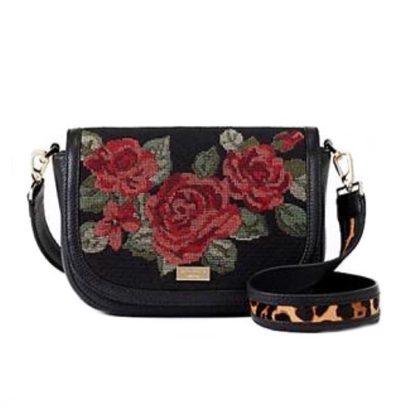 Kate Spade Rose Floral Calf Fur Purse Bag